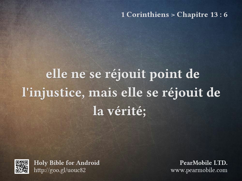 1 Corinthiens, Chapitre 13:6